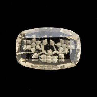 【花模様のインタリオが輝く】レモンクォーツ 12.35ct